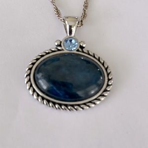 SilverToned Blue Pendant by Lia Sophia